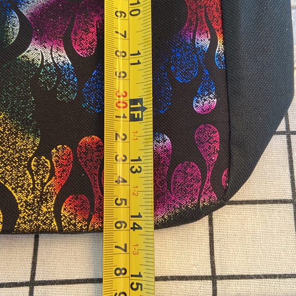 New tote bag colourful flame pattern with zipper - Picture 7 of 8